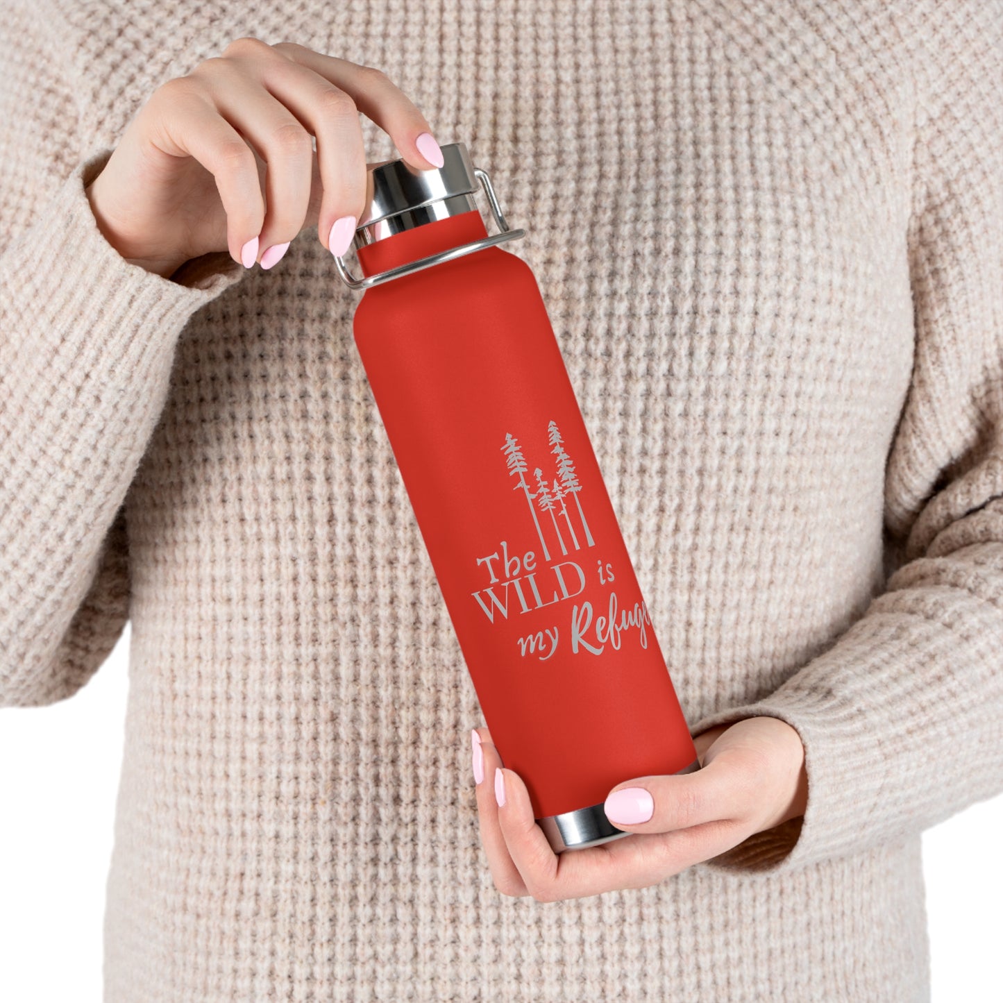 The Wild Is My Refuge – 22oz Insulated Water Bottle | Adventure Gift for Nature Love