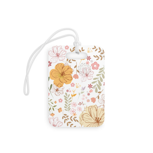 Floral Luggage Tags | Personalized Travel ID Labels for Suitcases, Chic Accessories for Vacation, Gift for Wanderlust Lovers