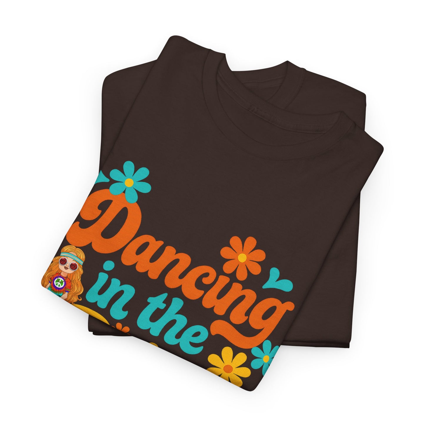 Dancing in the Daisies Tee, Unisex Heavy Cotton Shirt, Boho Floral Graphic T-Shirt, Nature Lover Gift, Casual Summer Top