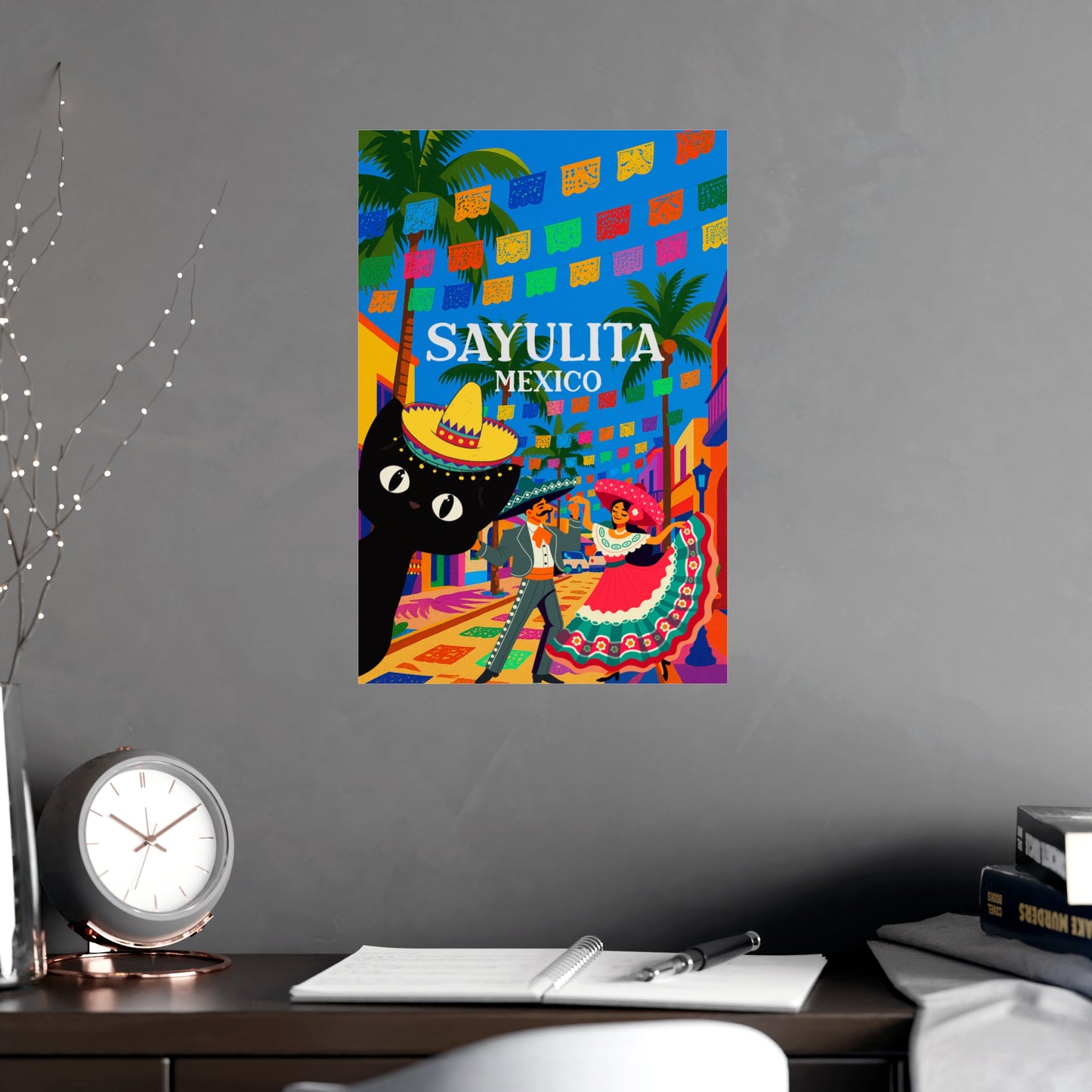 Sayulita Mexico Travel Poster – Vibrant Wall Art, Matte Print, Mexican Culture Decor, Colorful Coastal Home Decor