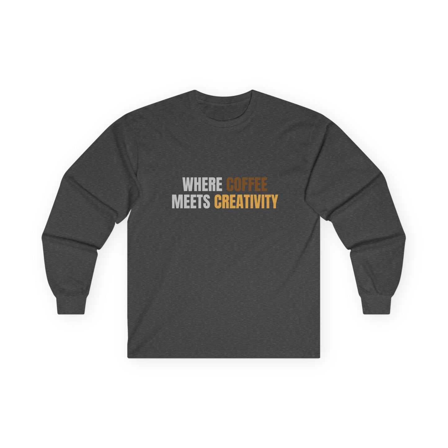 Coffee Meets Creativity Shirt | Coffee Lover Long Sleeve Graphic Tee | Barista Gift