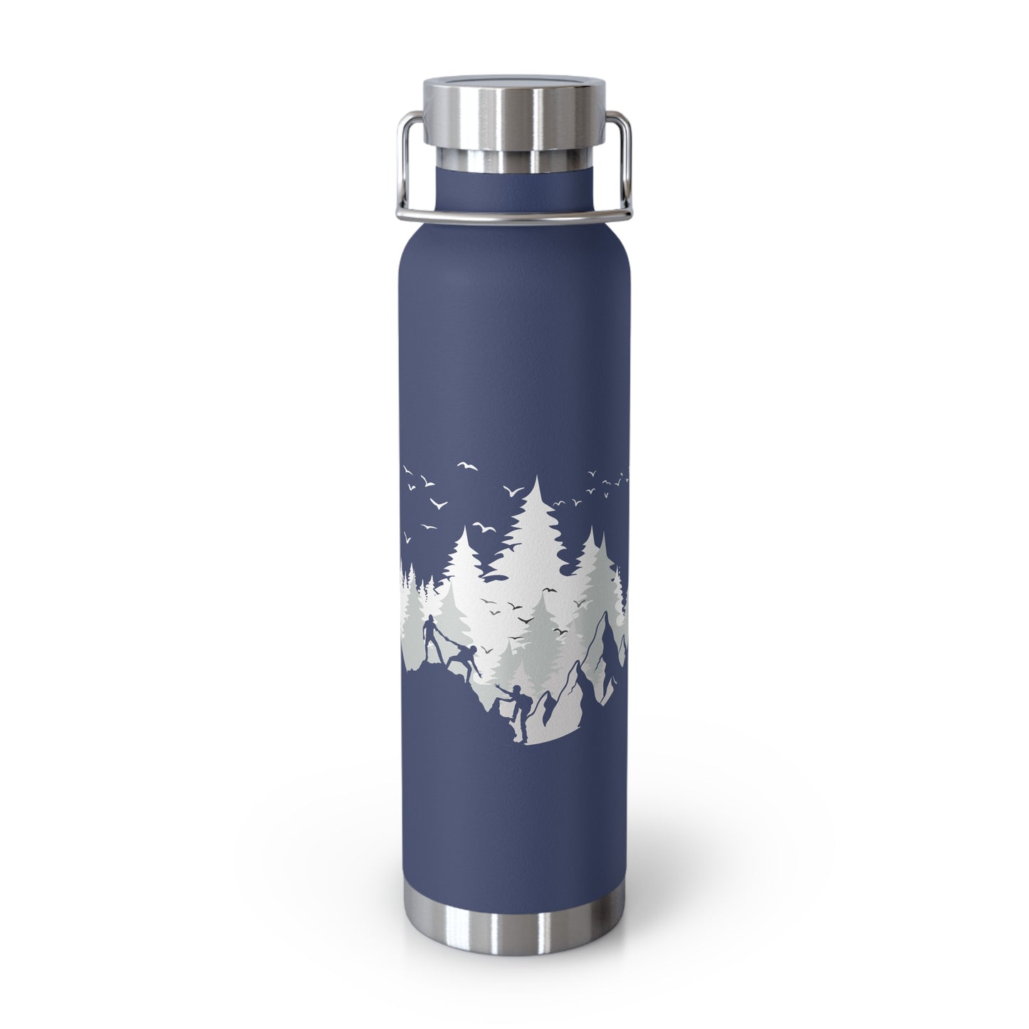 Nature-Inspired Insulated Water Bottle – Forest Design, Eco-Friendly Travel Mug, Hiking Gift for Outdoor Lovers
