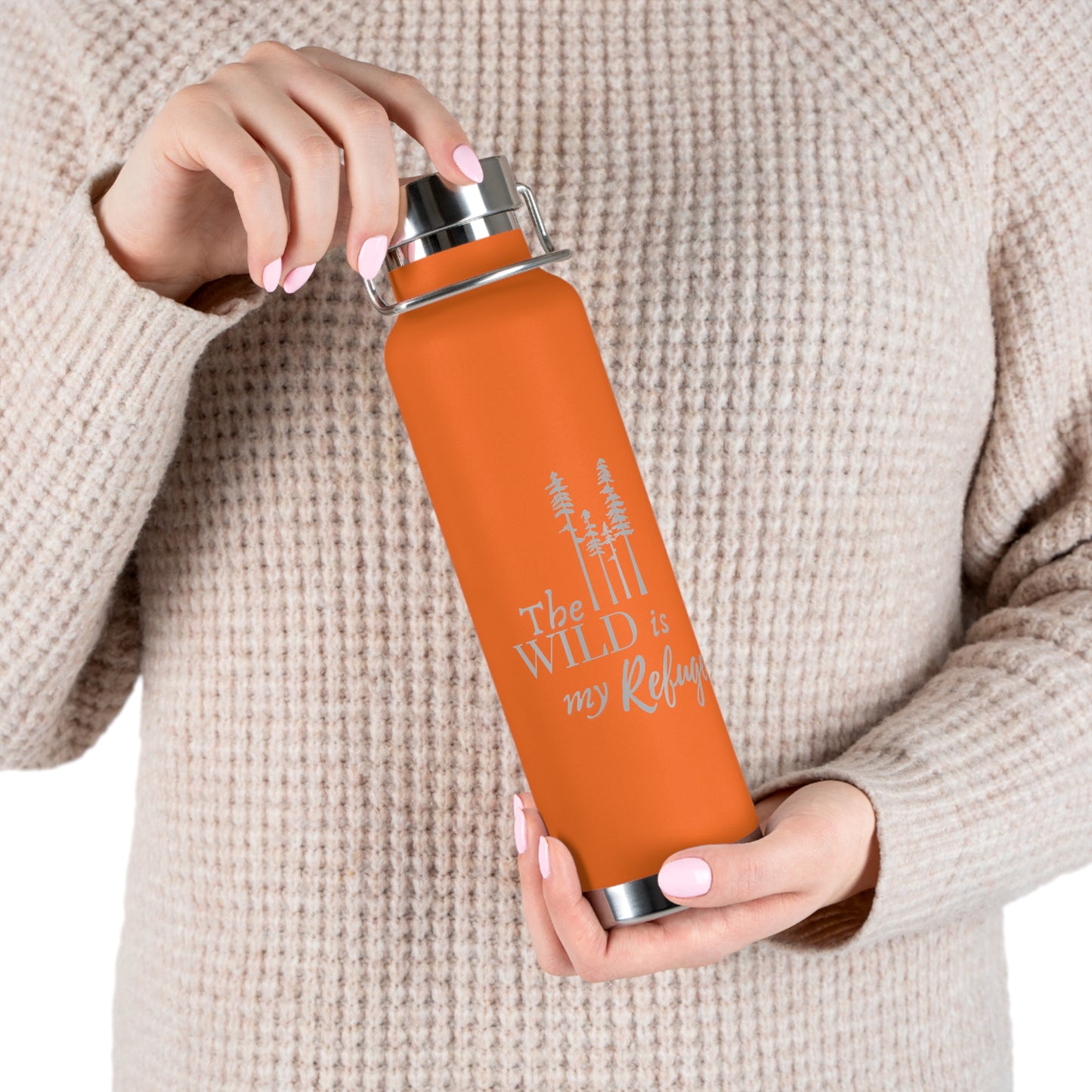 The Wild Is My Refuge – 22oz Insulated Water Bottle | Adventure Gift for Nature Love