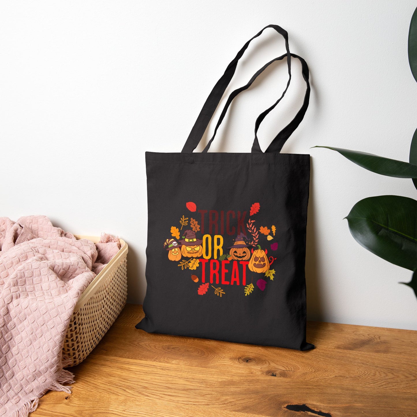 Halloween Cotton Canvas Tote – Reusable Trick or Treat Shopper, Spooky Gift Bag, Fall Festival Tote, Eco-Friendly Holiday Accessory