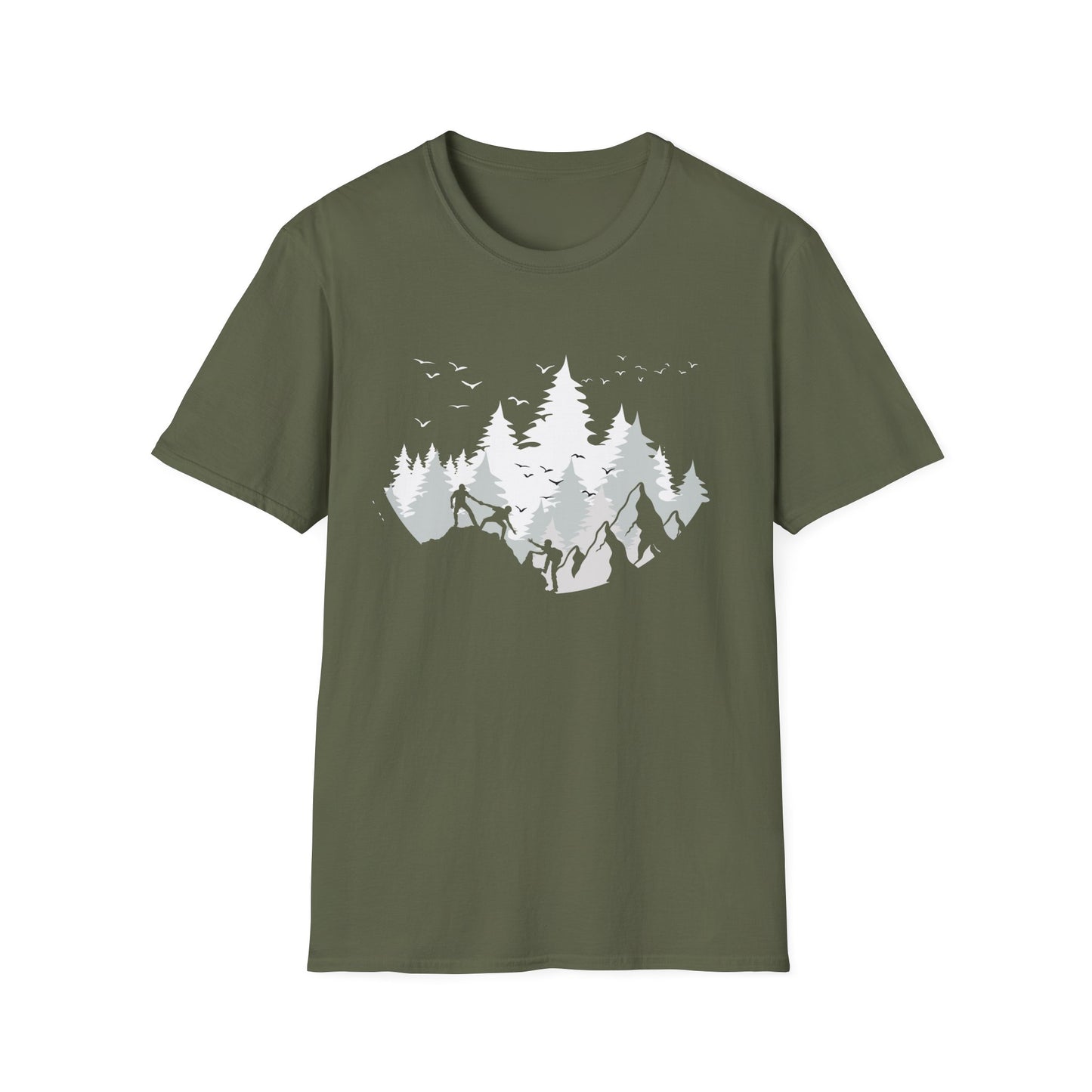 Hiking T-Shirt, Nature Inspired Shirt, Mountain Graphic Tee, Outdoor Adventure Shirt, Gift for Hikers, Unisex Cotton Tee