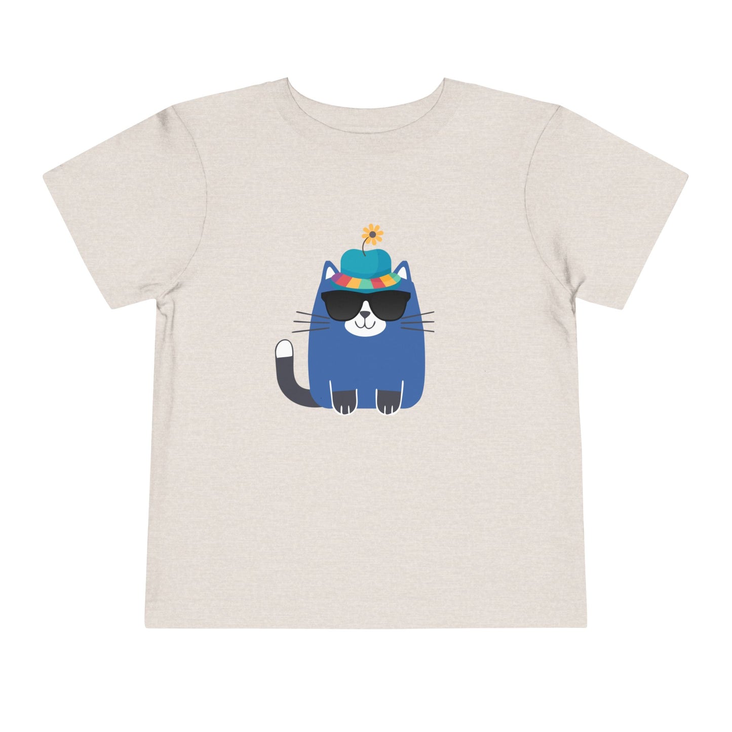 Cool Cat Toddler T-Shirt | Cute & Funny Kids Graphic Tee, Summer Cat Shirt for Boys & Girls, Fun Toddler Outfit