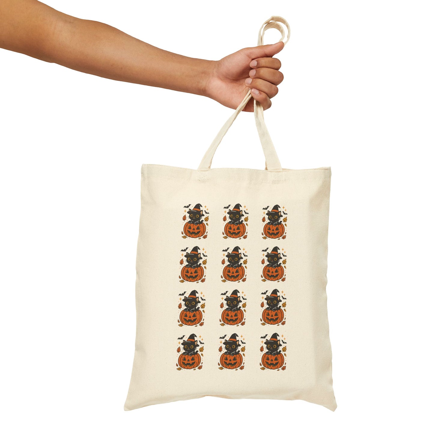 Halloween Pumpkin Tote Bag Eco-Friendly Trick or Treat Bag, Fall Market Tote, Cute Seasonal Gift for Halloween Lovers