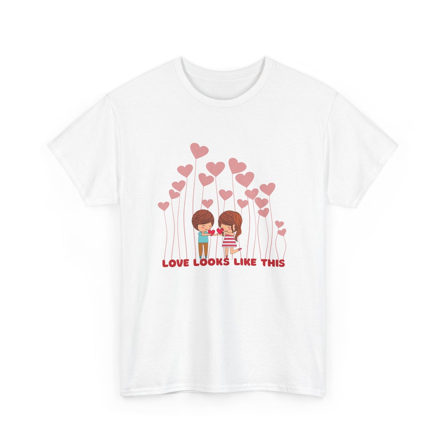 Love Looks Like This T-Shirt | Cute Couple Valentine Graphic Tee | Romantic Heart Shirt