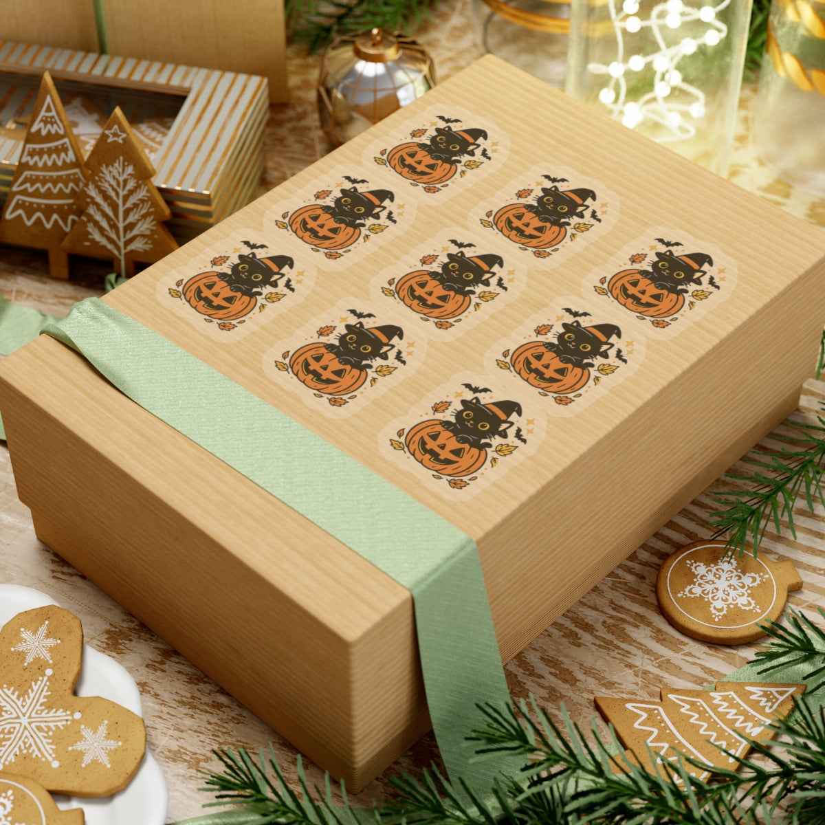 Cute Halloween Cat Stickers, Perfect for Scrapbooking, Gift Wrapping, Laptop, Water Bottle, Journal Decor