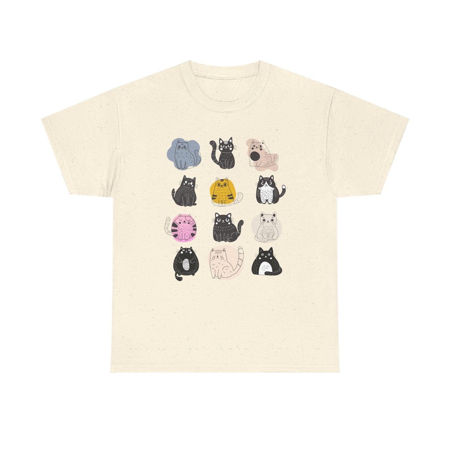 Cute Cat Mood Board T-Shirt, Funny Cat Graphic Tee, Kawaii Cat Faces Shirt, Cozy Unisex Cat Lover Gift