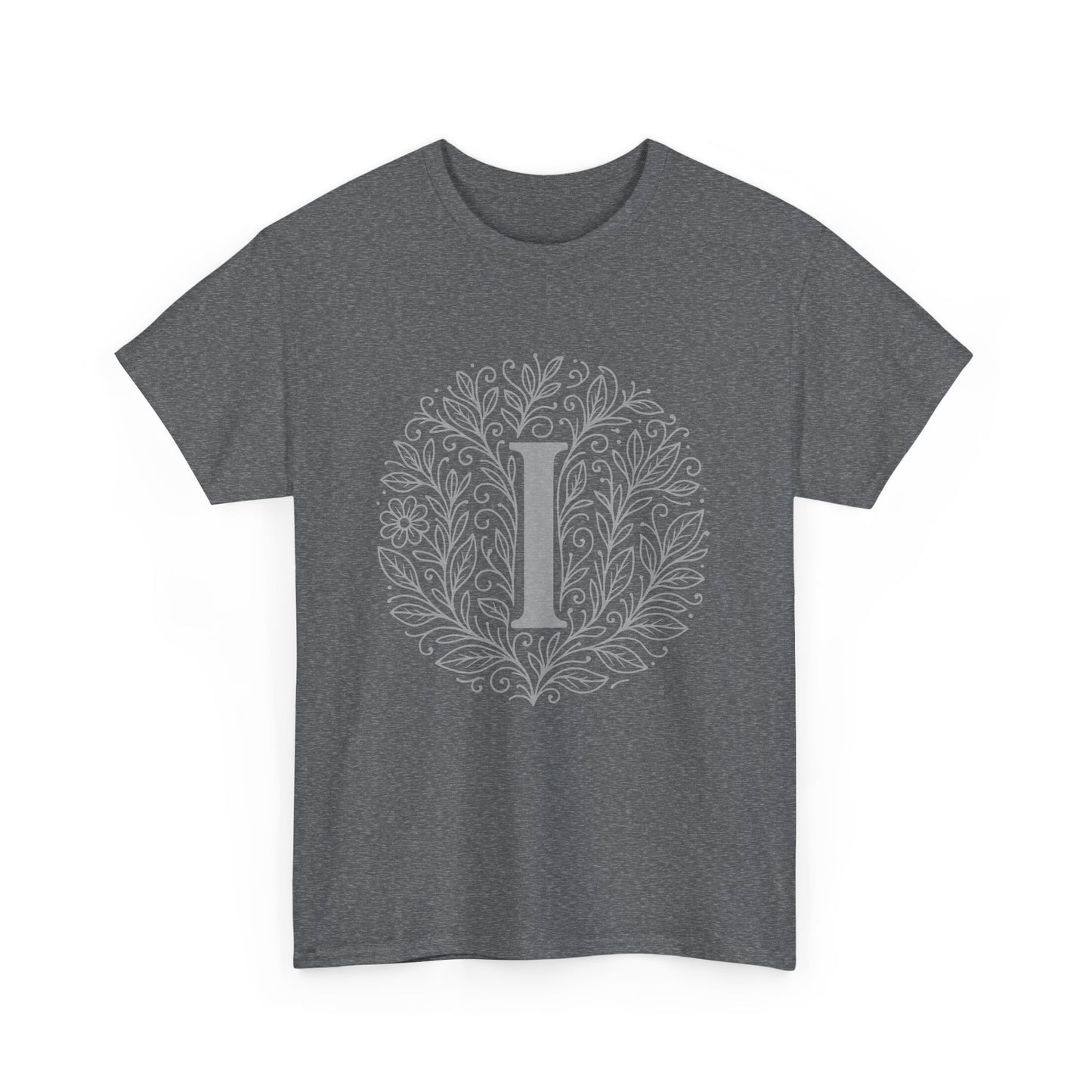Personalized Initial I, Unisex Heavy Cotton Tee, Custom Graphic T-Shirt, Gifts for Her, Birthday, Casual Wear, Women's Fashion