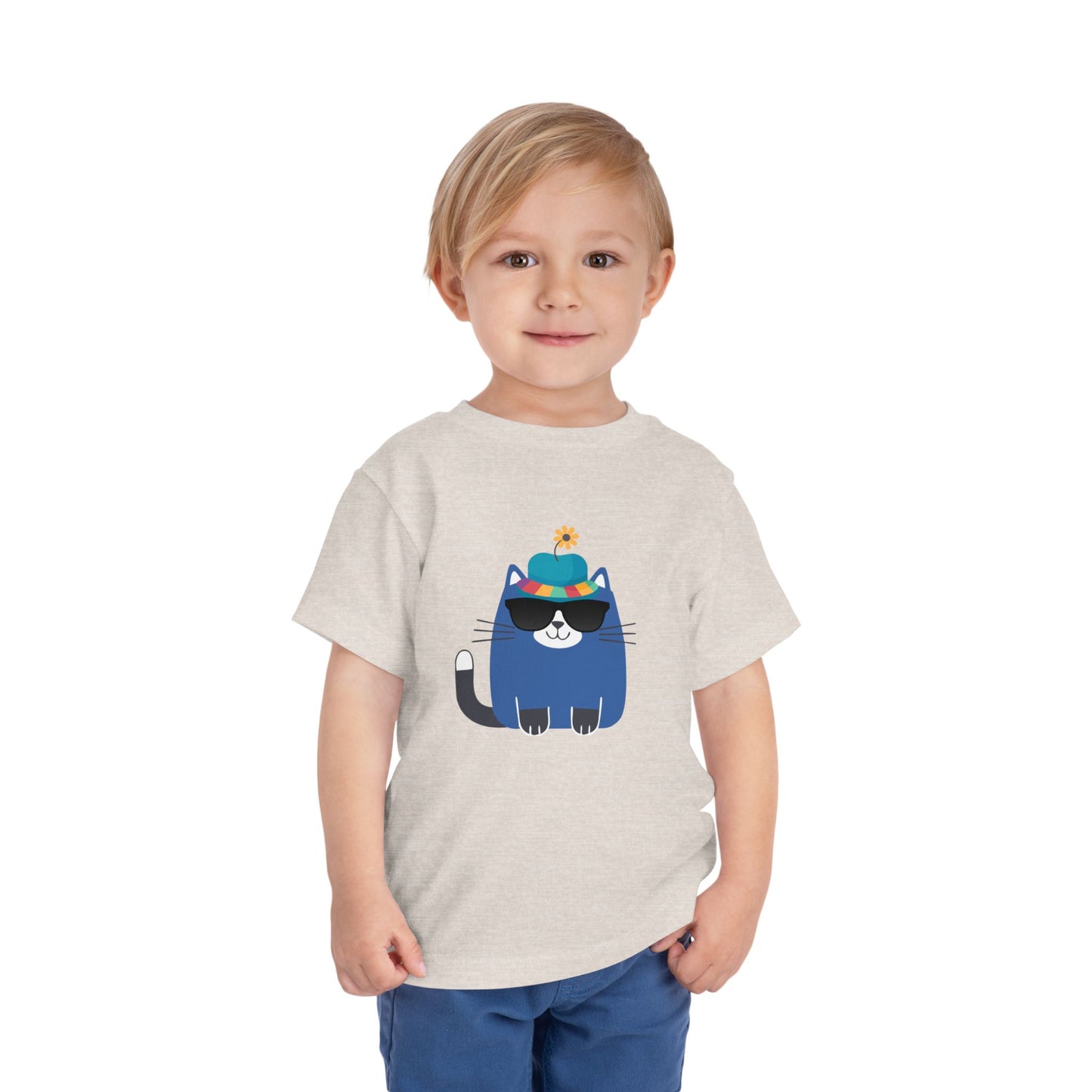 Cool Cat Toddler T-Shirt | Cute & Funny Kids Graphic Tee, Summer Cat Shirt for Boys & Girls, Fun Toddler Outfit