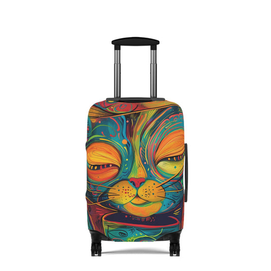 Colorful Cat Luggage Cover – Vibrant Suitcase Protector, Fun Travel Gear for Pet Lovers, Unique Cat-Themed Baggage Accessory