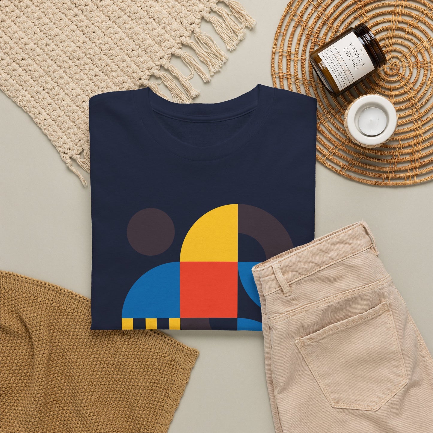 Abstract Geometric Shapes T-Shirt, Mid Century Modern Graphic Tee, Colorful Retro Pattern Shirt, Minimalist Art Unisex Tee, Modern Design Top