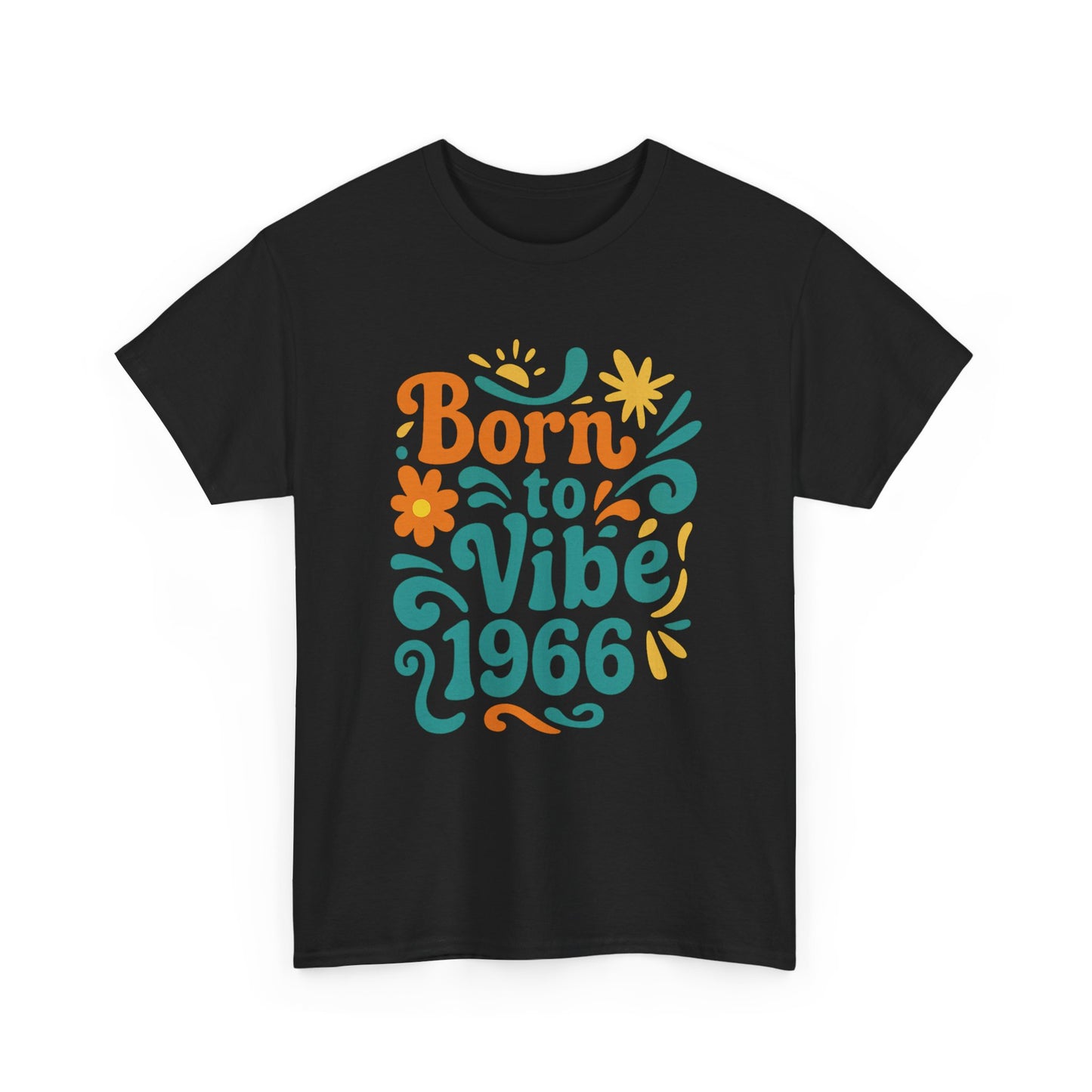 Retro Vibe T-Shirt Born to Vibe 1966 Cotton Tee, Unisex Vintage Shirt, 60s Style Top, Birthday Gift, Casual Everyday Apparel