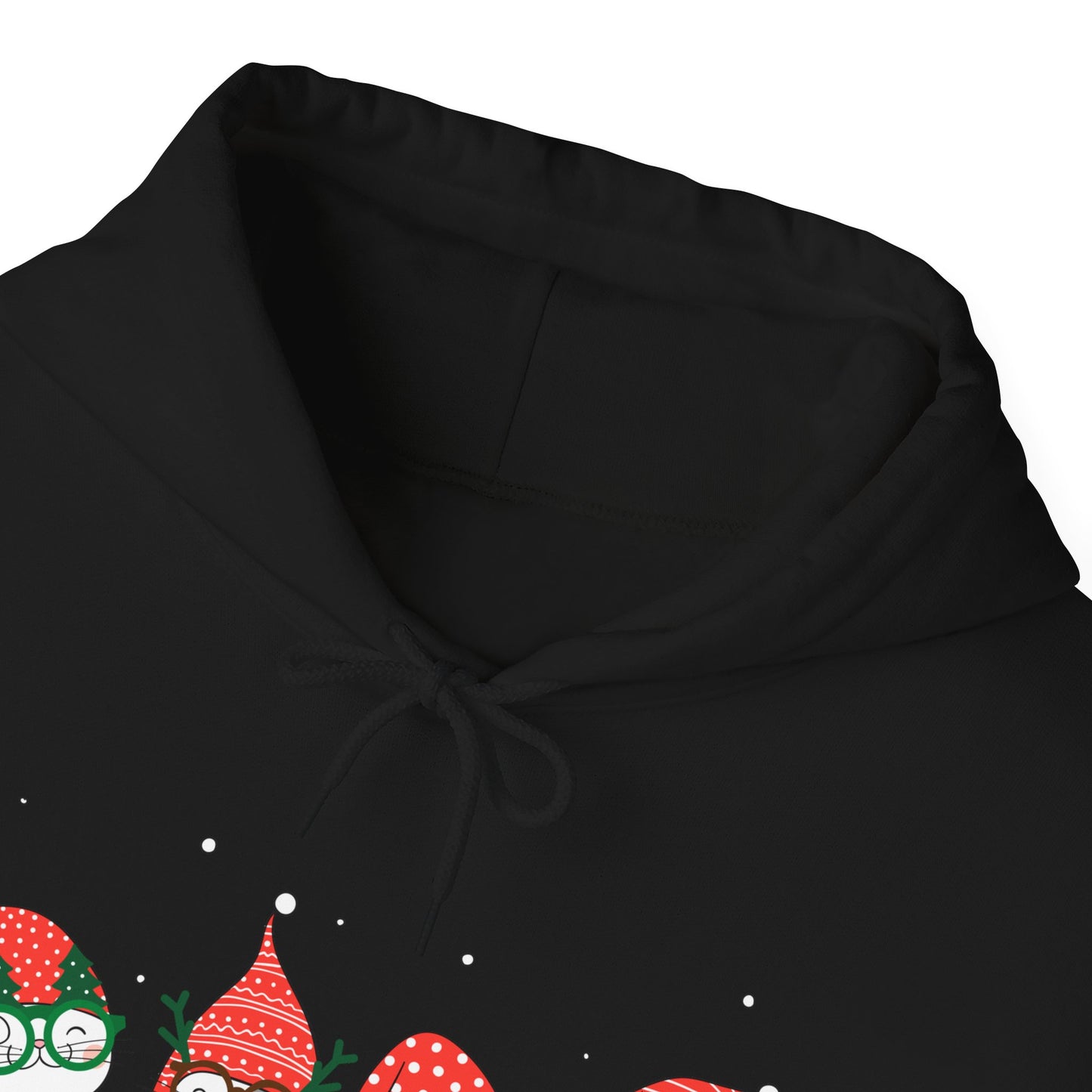 Holiday Cat Gnome Hoodie with Stockings and Ornaments