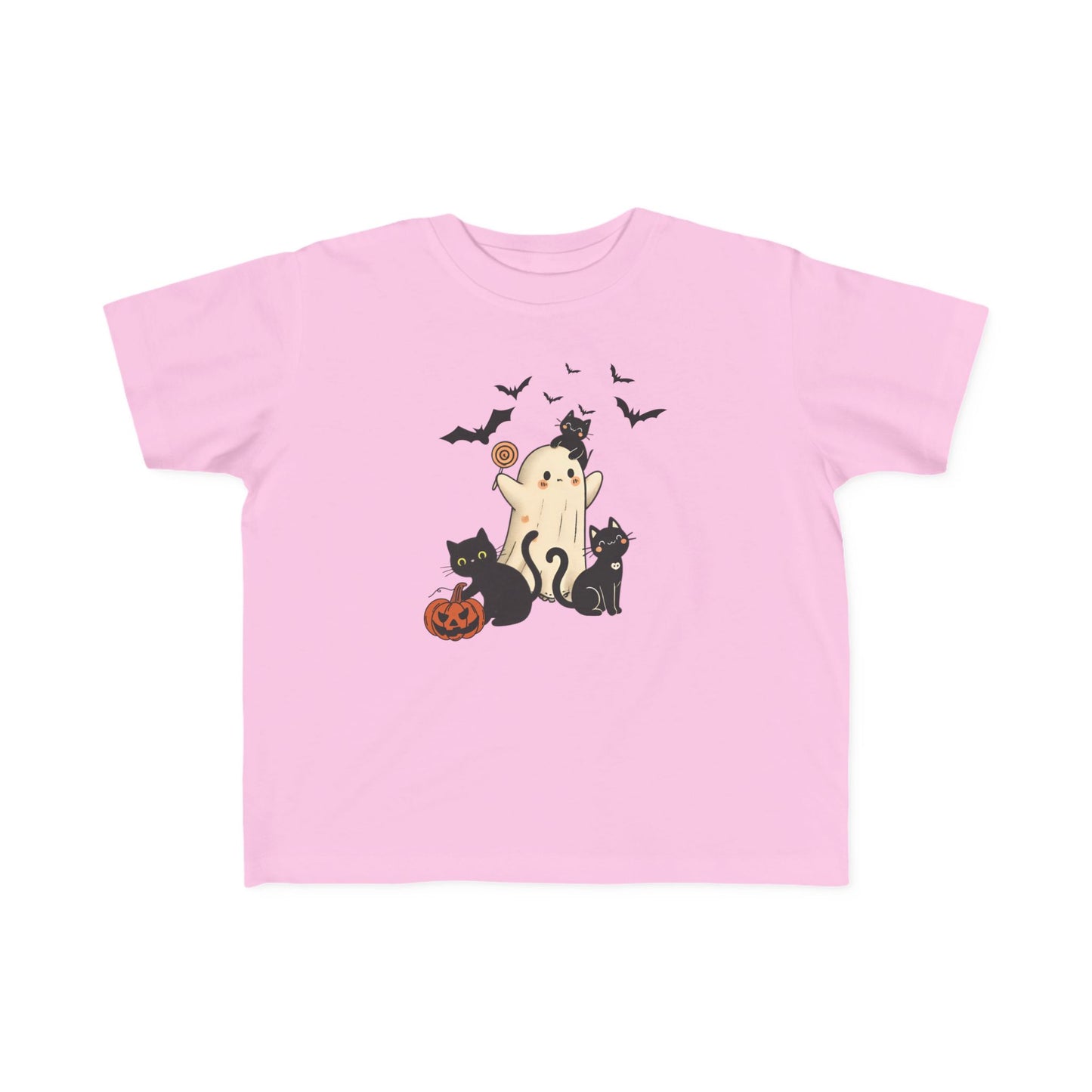 Toddler Halloween Ghost T-Shirt Cute Ghost & Cat Kids Costume Top, Spooky Toddler Tee, Fall Festival Outfit