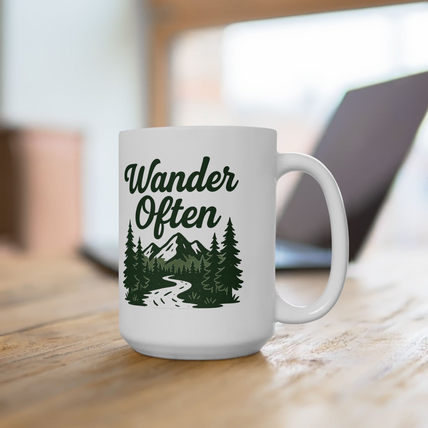 Camping Adventure Mug – Ceramic Coffee Cup, Gift for Nature Lovers (11oz/15oz)