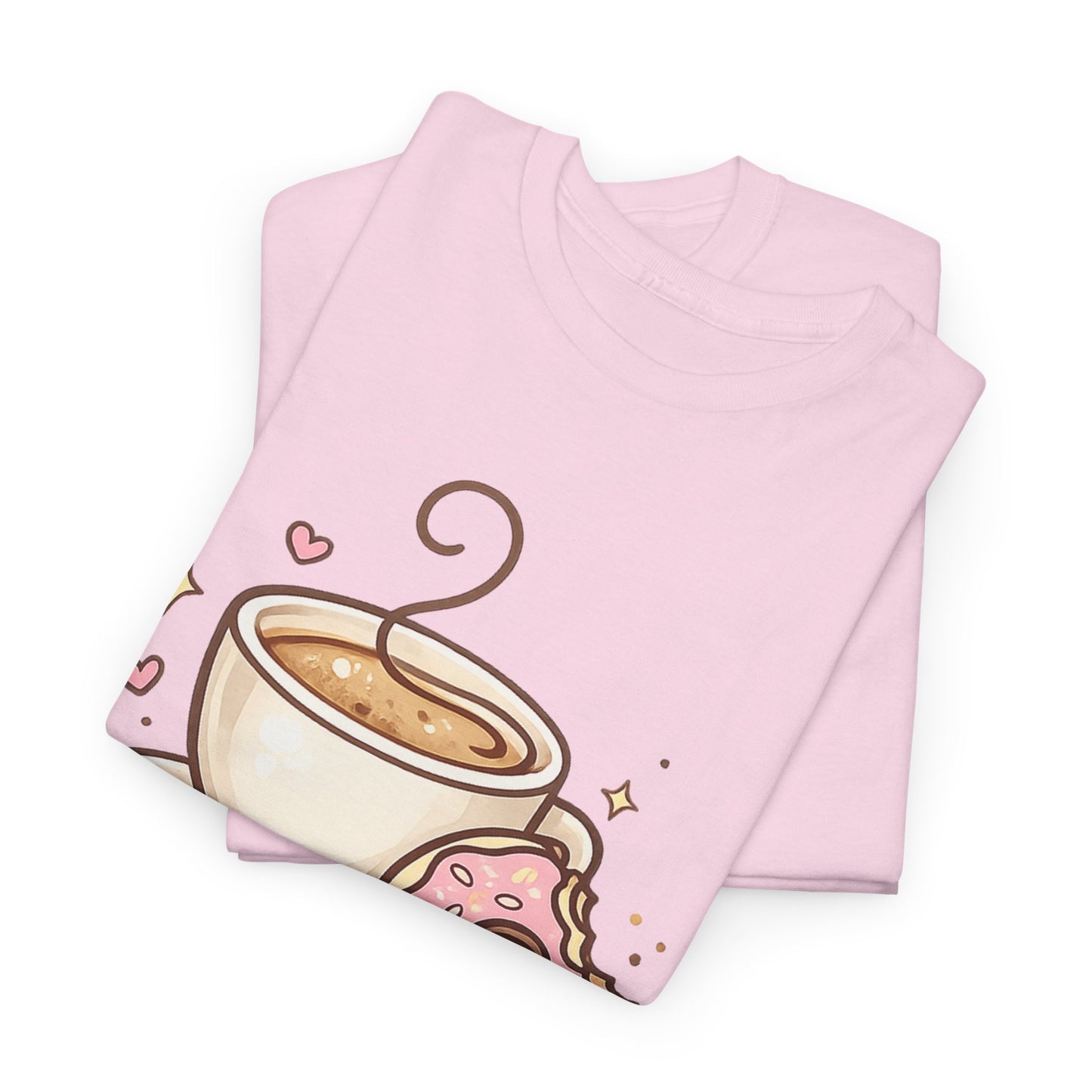 Sweet Mood Coffee Donut T-Shirt, Cute Coffee Lover Tee, Donut Graphic Shirt, Cafe Gift, Breakfast Lover Tee, Unisex Cotton Tee