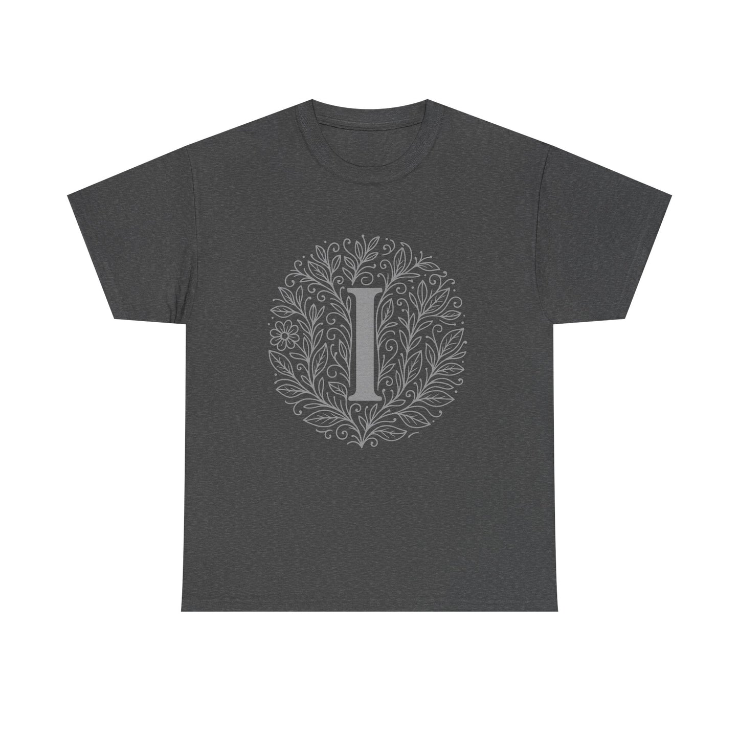 Personalized Initial I, Unisex Heavy Cotton Tee, Custom Graphic T-Shirt, Gifts for Her, Birthday, Casual Wear, Women's Fashion