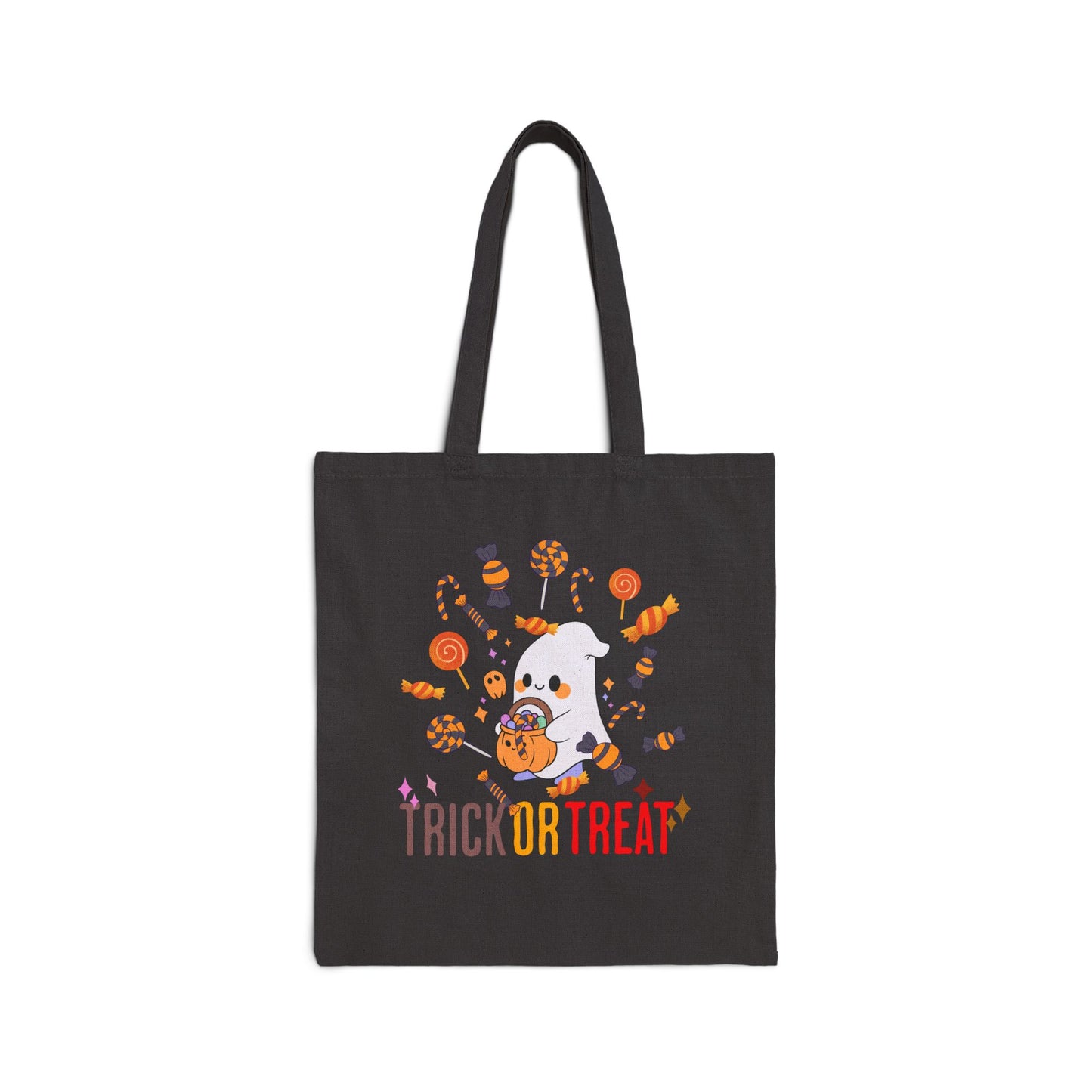 Halloween Cotton Canvas Tote Bag, Trick or Treat Shopper, Eco-Friendly Gift, Holiday Accessory, Cute Costume Bag, Fall Festival Tote