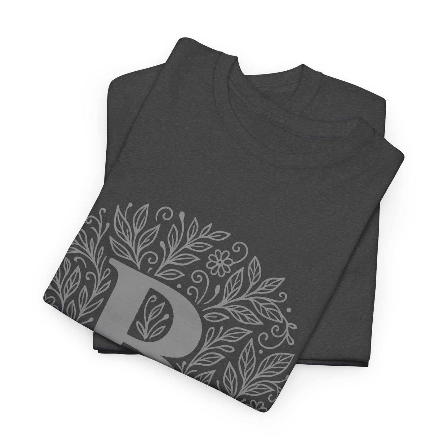 Personalized Initial B, Unisex Heavy Cotton Tee, Custom Graphic T-Shirt, Gifts for Her, Birthday, Casual Wear, Women's Fashion