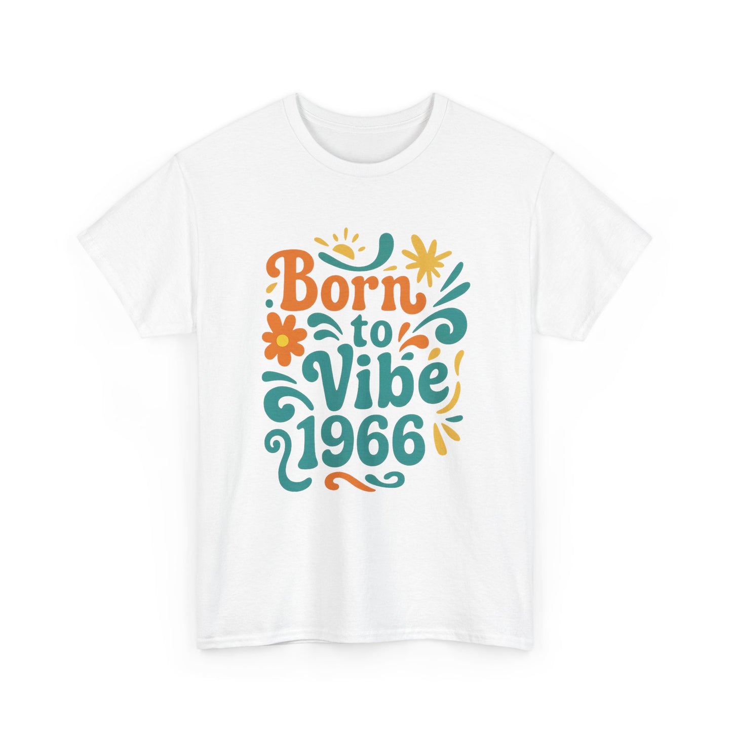 Retro Vibe T-Shirt Born to Vibe 1966 Cotton Tee, Unisex Vintage Shirt, 60s Style Top, Birthday Gift, Casual Everyday Apparel
