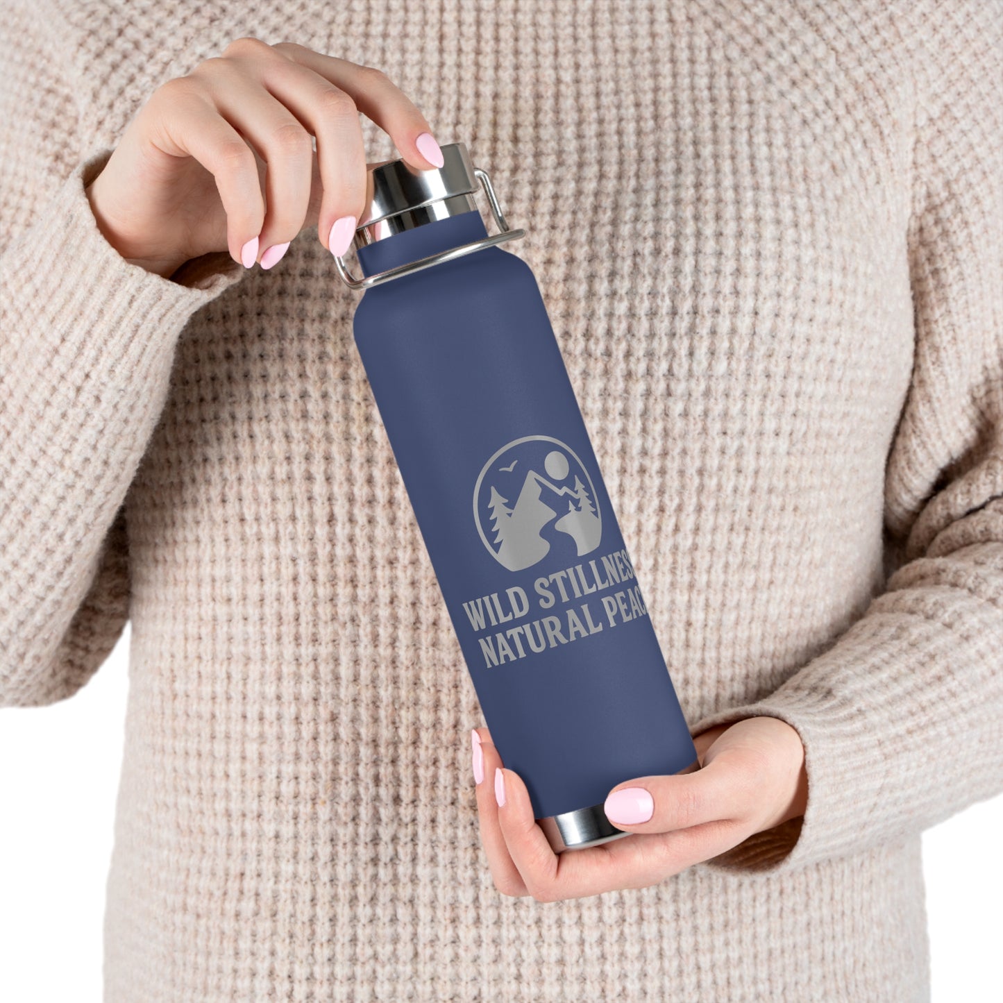 Wild Stillness, Natural Peace – 22oz Insulated Water Bottle | No-Sweat, Eco-Friendly Gift for Nature Lovers