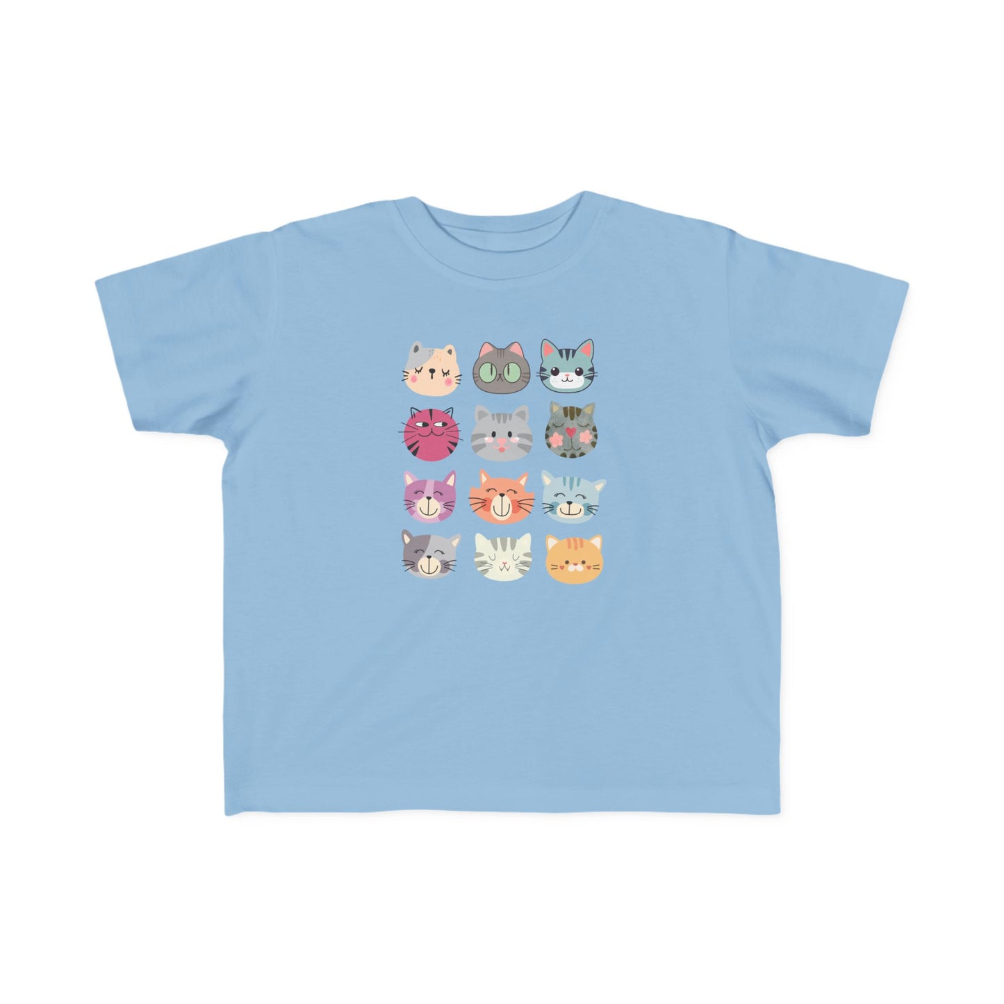 Cute Animal Faces Kids T-Shirt Fun Cat Tee for Boys and Girls, Animal Lover Gift, Birthday Present, Kids Fashion