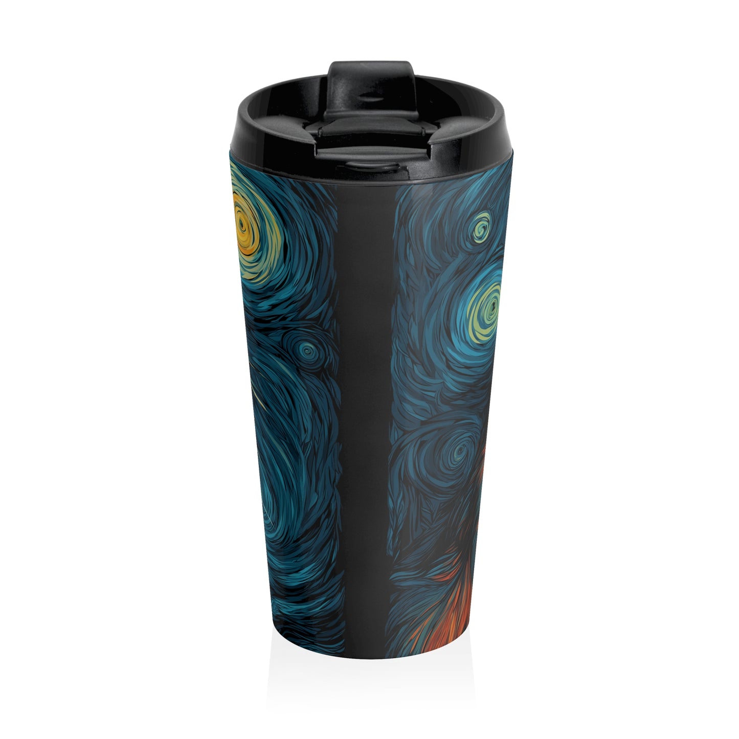 Artistic Cat Travel Mug – Stainless Steel Tumbler for Cat Lovers, Unique Coffee Gift, Pet Owner Travel Cup