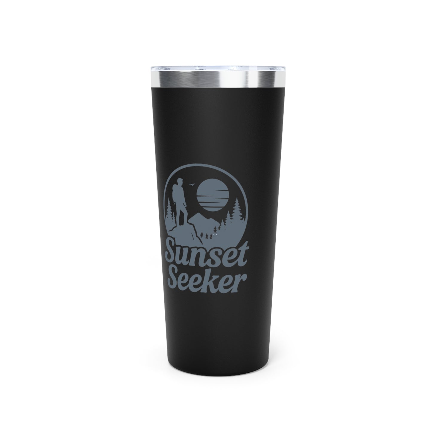 Copper Insulated Travel Tumbler 22oz | Sunset Seeker Design | Keeps Drinks Hot or Cold