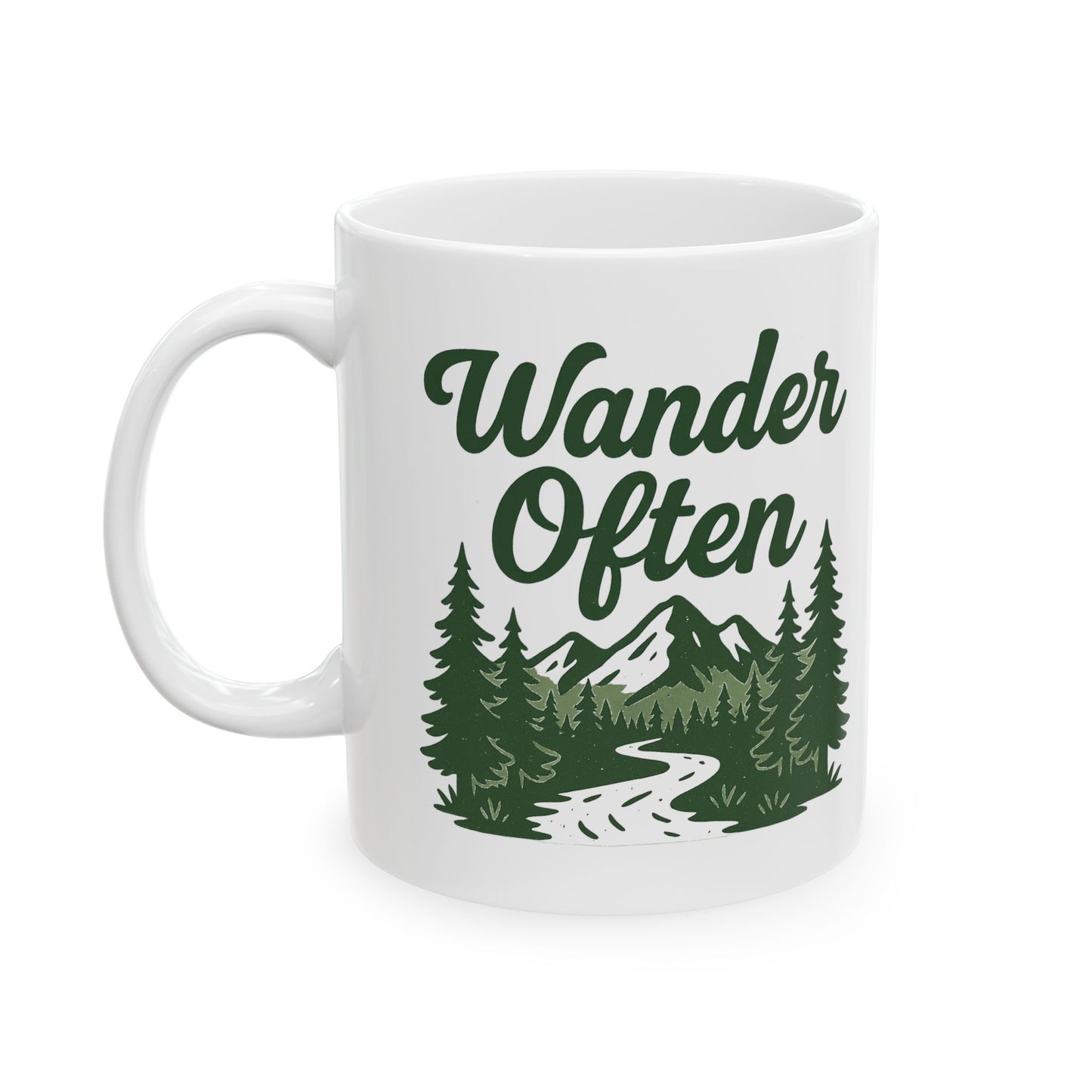 Camping Adventure Mug – Ceramic Coffee Cup, Gift for Nature Lovers (11oz/15oz)