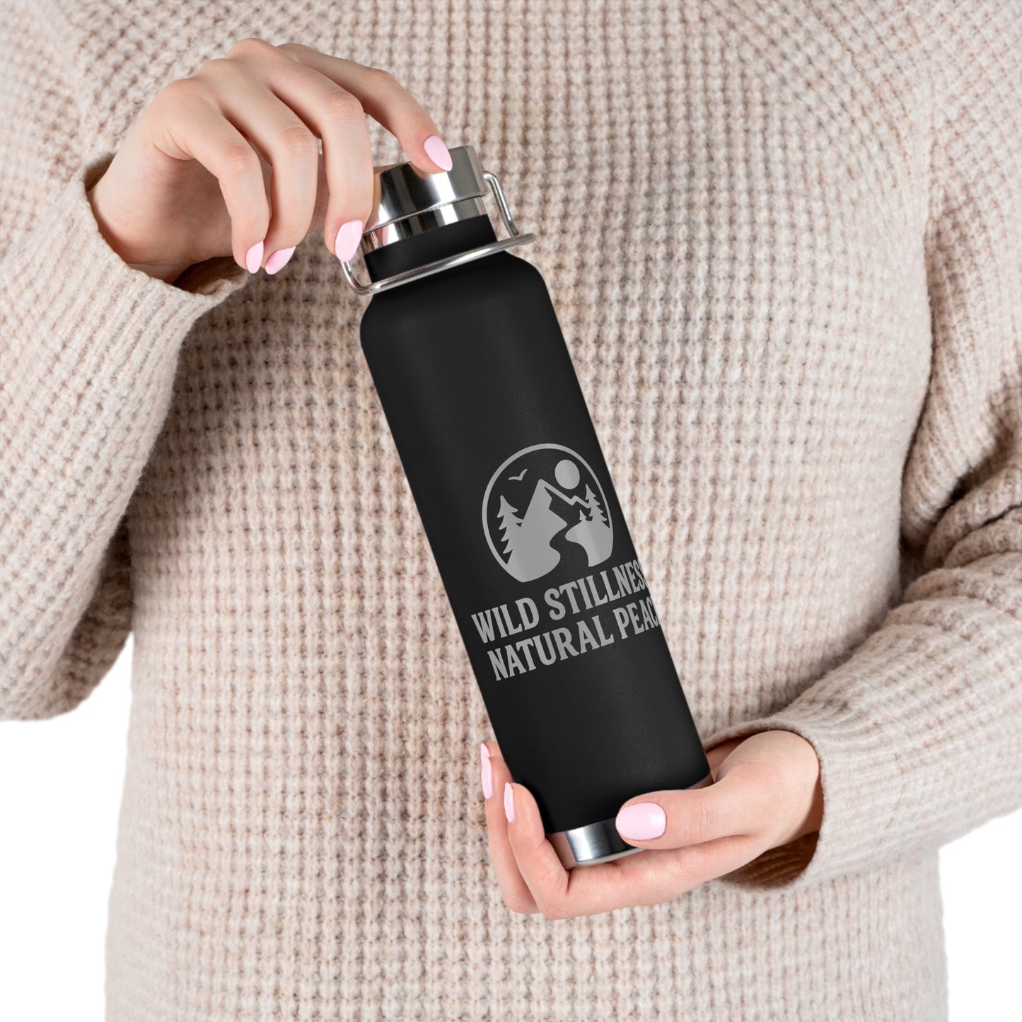 Wild Stillness, Natural Peace – 22oz Insulated Water Bottle | No-Sweat, Eco-Friendly Gift for Nature Lovers