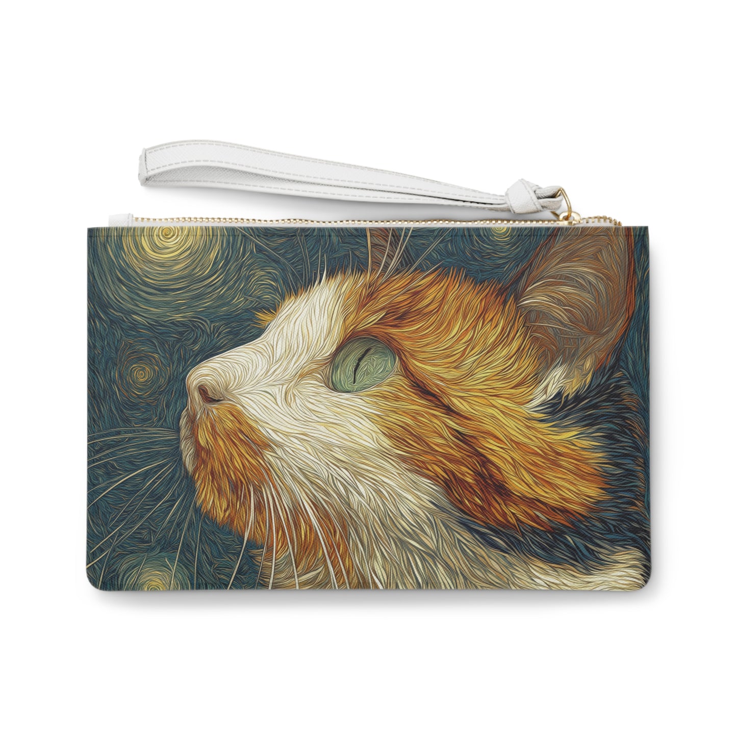 Artistic Cat Clutch Bag – Cat Lover Gift, Cute Travel Pouch, Unique Cosmetic Case, Handmade Pet Accessory & Handbag