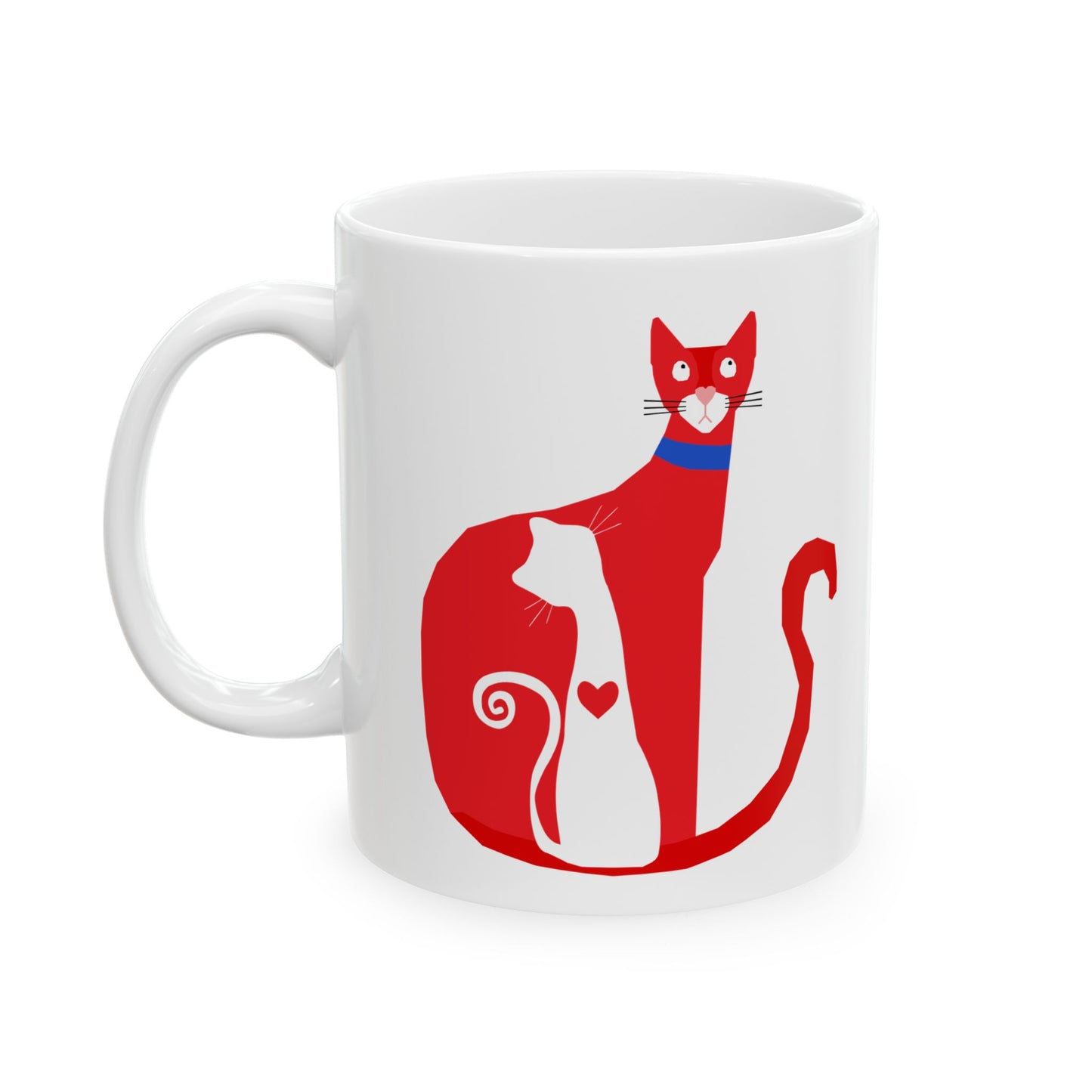 Cute Cat Ceramic Mug | Cat Lover Gift, Coffee & Tea Cup, Pet Owner Present, Cat Themed Home Decor, Gift for Her