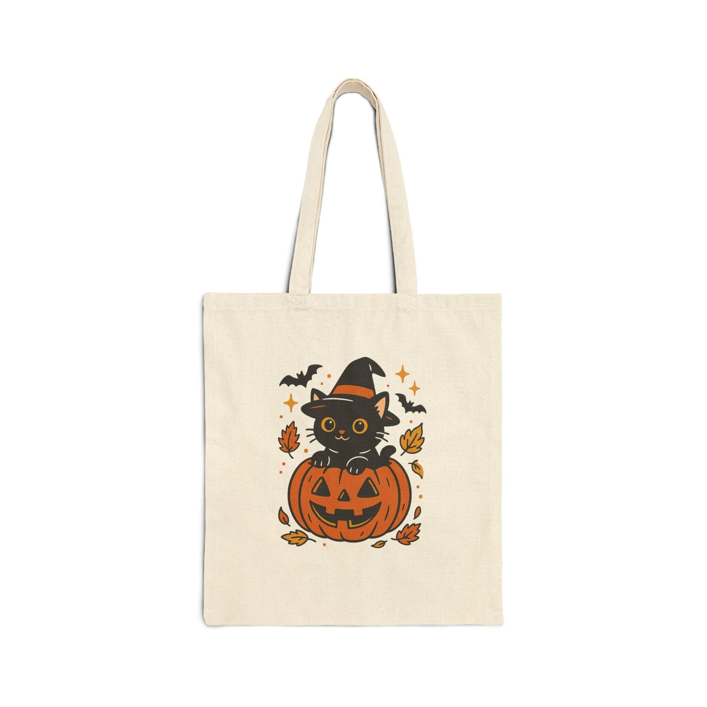 Halloween Cotton Canvas Tote Bag, Trick or Treat Shopper, Eco-Friendly Trick or Treat Bag, Holiday Gift Bag, Kids Halloween Tote
