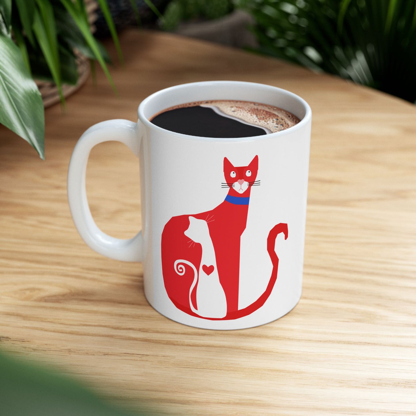 Cute Cat Ceramic Mug | Cat Lover Gift, Coffee & Tea Cup, Pet Owner Present, Cat Themed Home Decor, Gift for Her