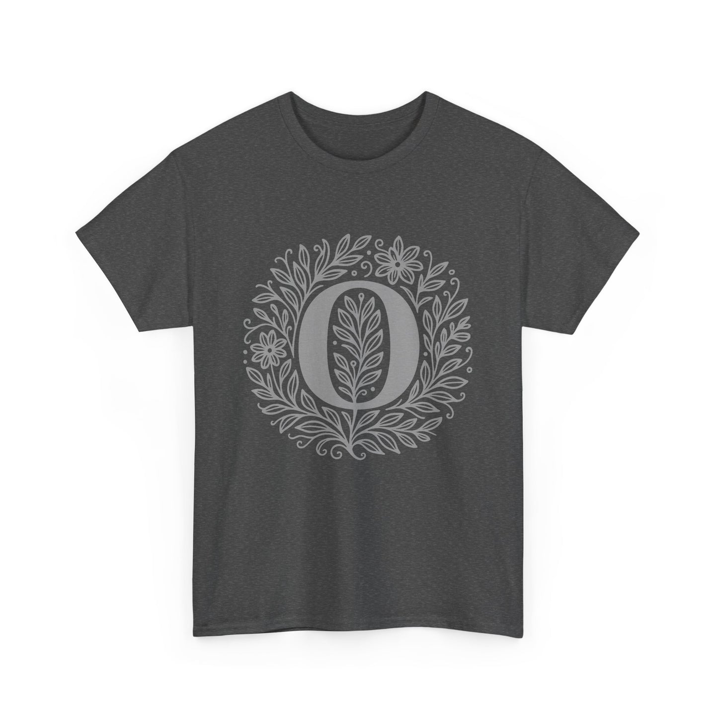 Personalized Initial O, Unisex Heavy Cotton Tee, Custom Graphic T-Shirt, Gifts for Her, Birthday, Casual Wear, Women's Fashion