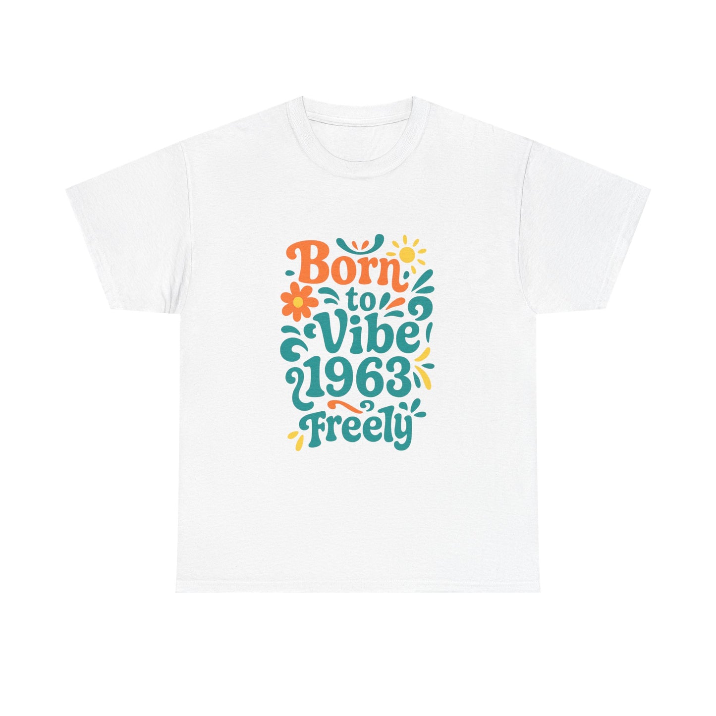 Retro Vibe T-Shirt Born to Vibe 1963 Cotton Tee, Unisex Vintage Shirt, 60s Style Top, Birthday Gift, Casual Everyday Apparel