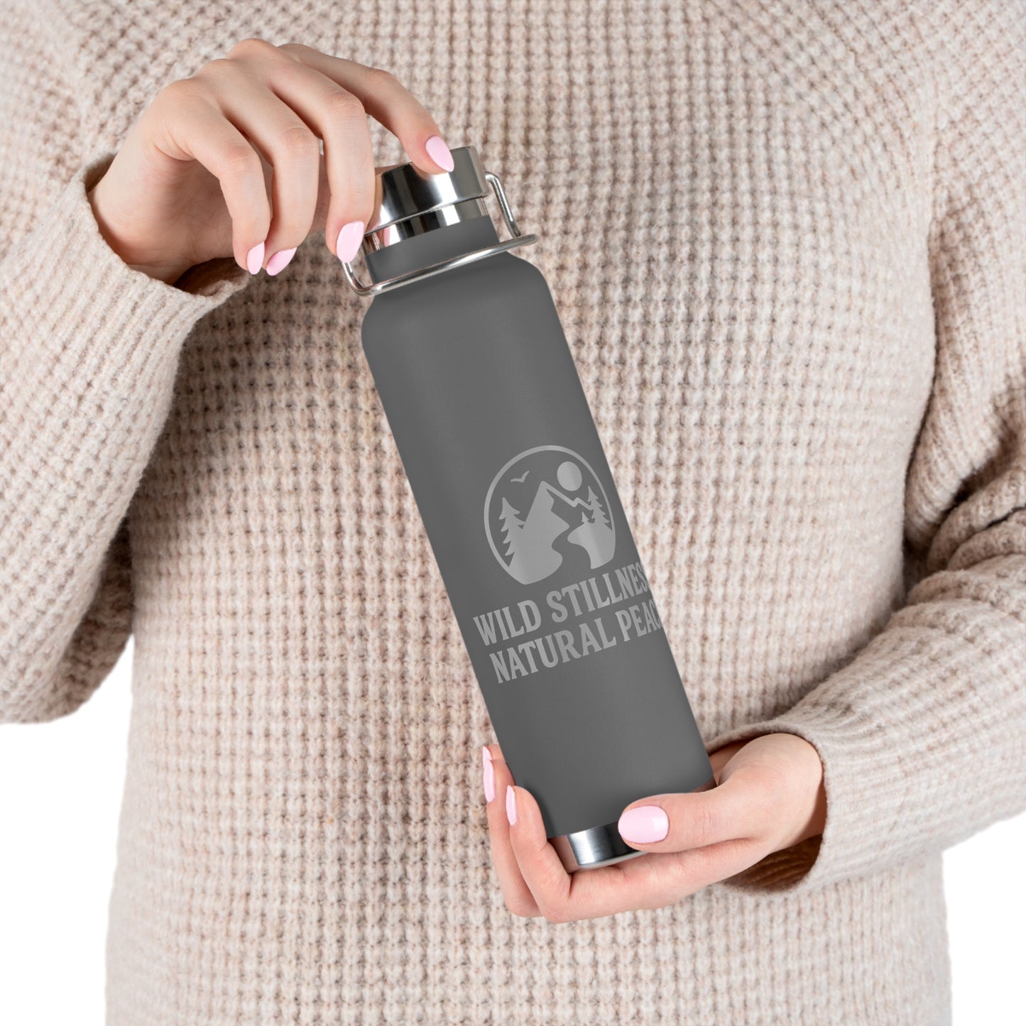 Wild Stillness, Natural Peace – 22oz Insulated Water Bottle | No-Sweat, Eco-Friendly Gift for Nature Lovers