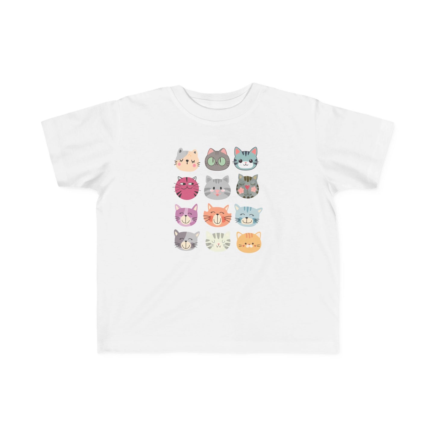 Cute Animal Faces Kids T-Shirt Fun Cat Tee for Boys and Girls, Animal Lover Gift, Birthday Present, Kids Fashion
