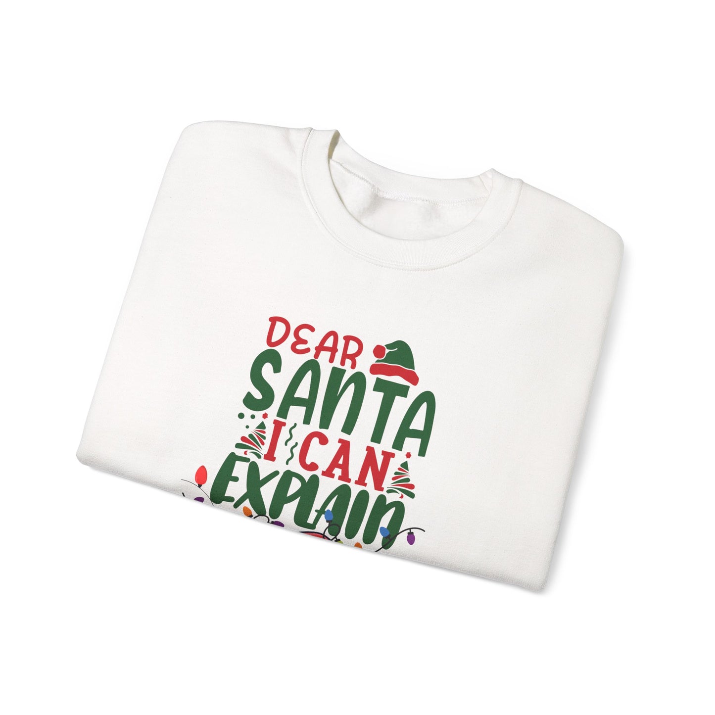 Grumpy Christmas Cat Shirt | Dear Santa I Can Explain Sweater | Funny Holiday Cat Tee for Christmas Parties