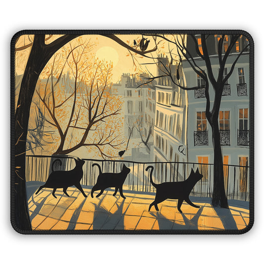 Cat Silhouette Gaming Mouse Pad - Cozy Workspace Decor, Ideal for Gamers, Cat Lovers, Home Offices, Gifts