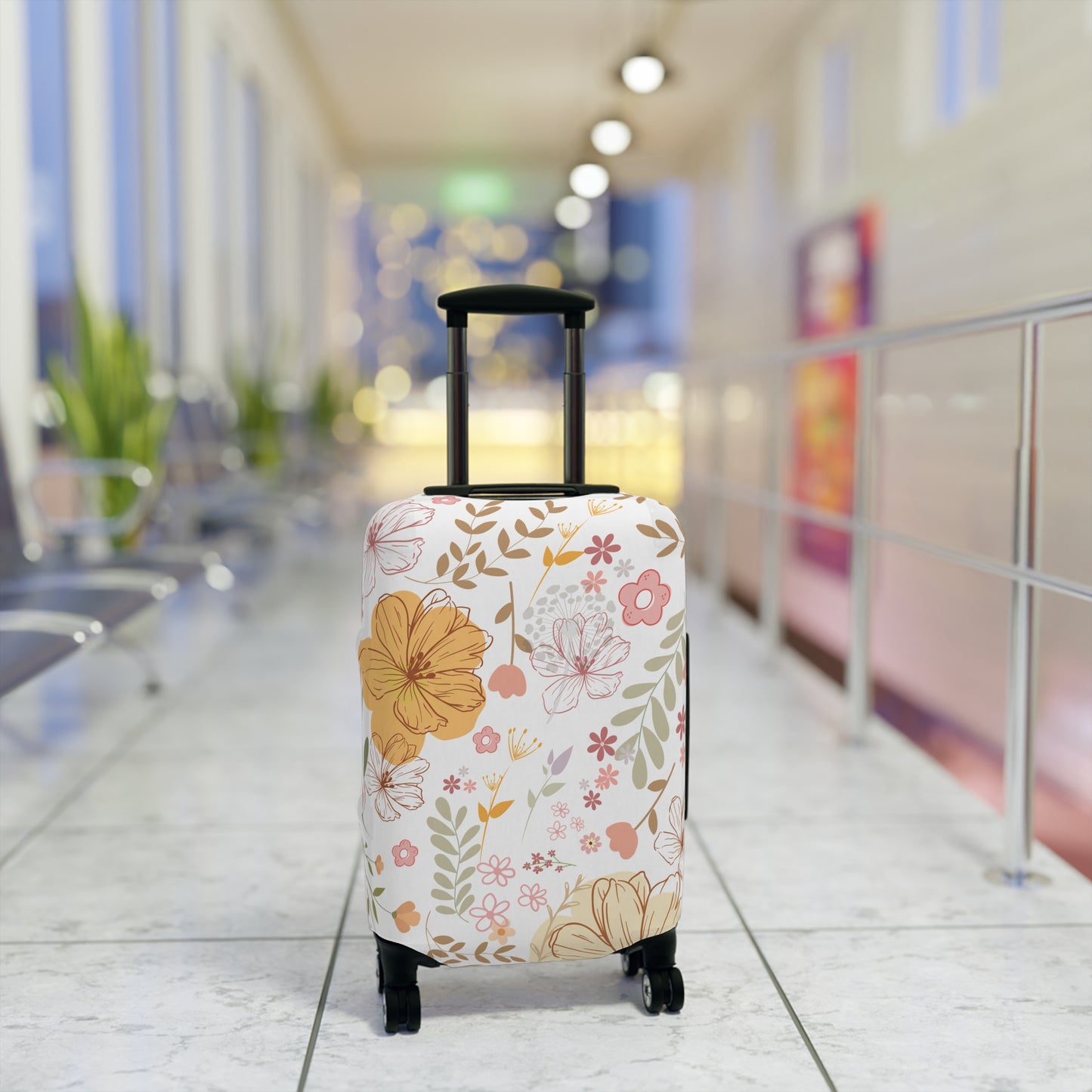 Floral Travel Luggage Cover - Spring Vibes, Suitcase Protector, Unique Travel Gift, Travel Accessories, Flower Pattern