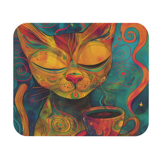 Colorful Cat Mouse Pad Artistic Desk Accessory Unique Gift for Cat Lovers Vibrant Home Office Decor Cute Art for Workspace Style