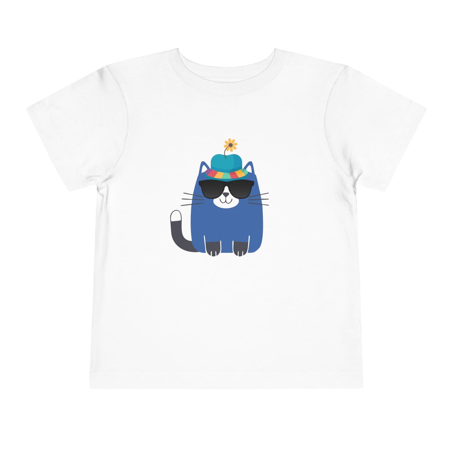 Cool Cat Toddler T-Shirt | Cute & Funny Kids Graphic Tee, Summer Cat Shirt for Boys & Girls, Fun Toddler Outfit