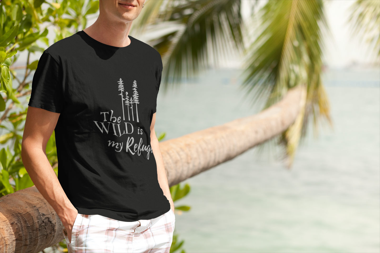 Men’s 100% Cotton Tee – The Wild Is My Refuge | Lightweight, Nature-Inspired Style