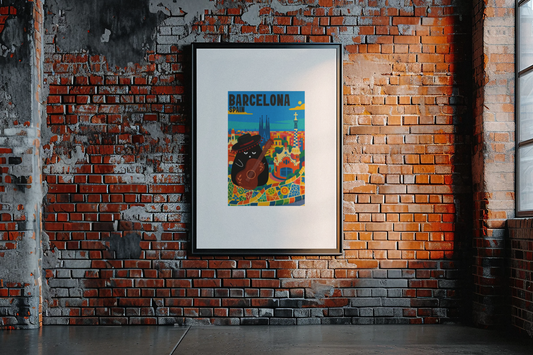Barcelona Travel Poster – Vibrant Wall Art, Colorful Home Decor, Unique Gift for Travelers, Spain City Print