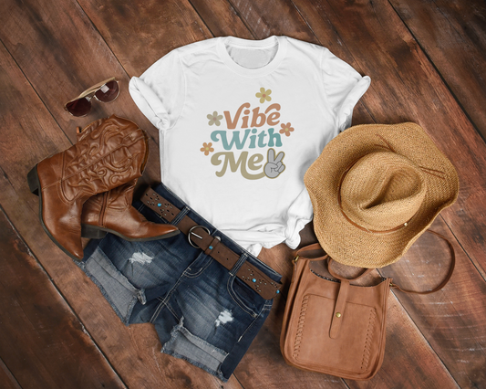 Vibe With Me Unisex Heavy Cotton Tee, Casual Shirt, Gift for Friends, Comfortable Wear, Holiday Tee, Summer Style