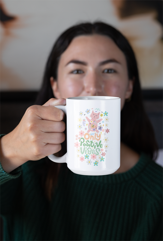 Floral Love Ceramic Mug | Personalized Coffee & Tea Cup, Cute Gift for Friends, Spring Home Decor, Mother’s Day Flower Mug